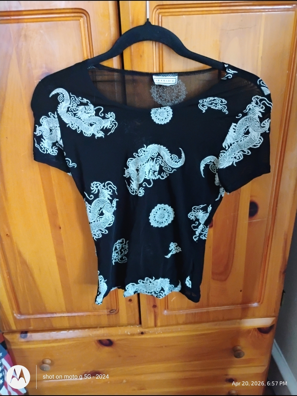 Black Dragon Print Short-Sleeve Tee by En Cravate
